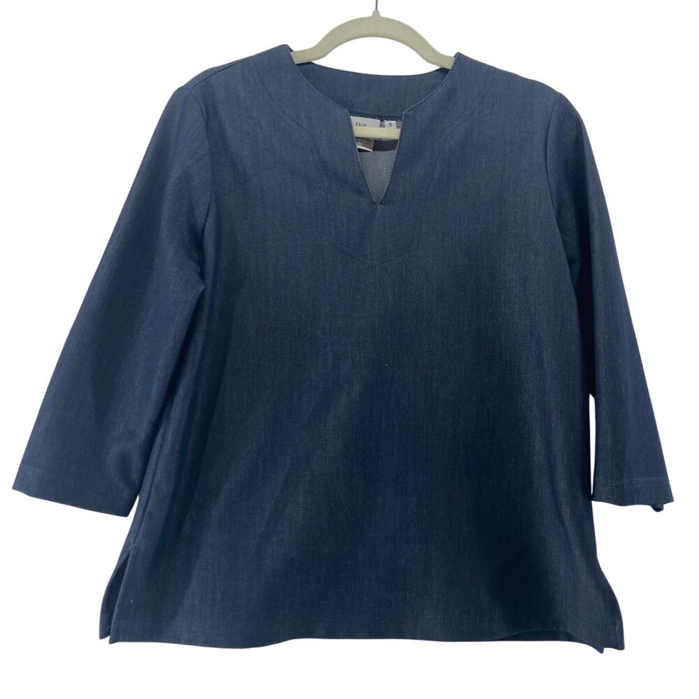 Hot Cotton Denim 3/4 Sleeve Top‎ Size Small